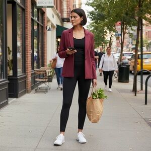 Coolibar Key Cove Jacket Single Button Blazer UPF 50 Deep Wine Medium Bussiness